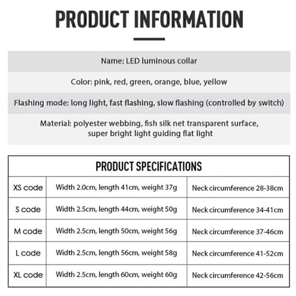 LED Dog Collar USB Charging Saftey Nightlight Flashing 3 Modes Pink Or Green NWT - Picture 6 of 8